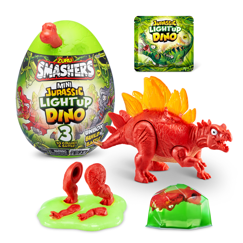 Smashers Jurassic-Series 1 Mini Light-Up Dino 3 Assorted