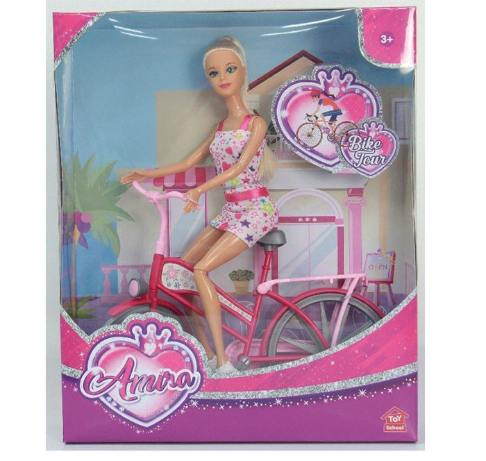 Toy School Amira 11.5 Inch Fashion Doll With Riding Bike