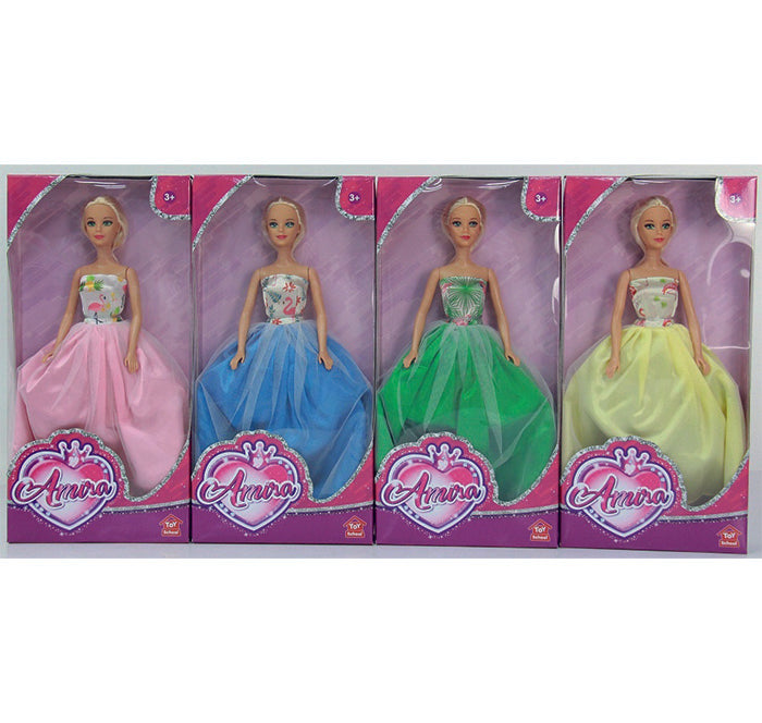 Toy School Amira 11.5 Inch Fashion Doll With Full Dress 4 Assorted